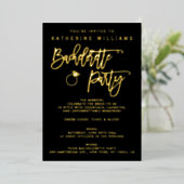 リアルゴールド箔のバチェロレッテパーティー招待状 箔招待状 (立ち正面)