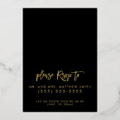 リアルゴールド箔のバチェロレッテパーティー招待状 箔招待状 (裏面)