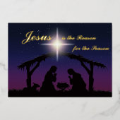 リアルゴールド箔 イエスが理由 クリスマスカード 箔シーズンカード (正面)