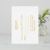 リアルゴールド箔 エレガント ゲイ ウェディング RSVP カード (立ち正面)
