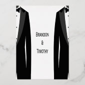 リアルゴールド箔 エレガント ゲイ ウェディング RSVP カード (裏面)