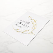 リアルゴールド箔 シンプル ミニマルリース Save the Date 箔招待状 (回転した状態)