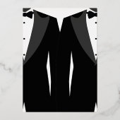 リアルシルバーフォイル同性婚ウェディングメニューカード 箔招待状 (裏面)