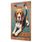 リアルスタイリッシュな3Dビーグルカラフルドッグ縁ど クリップボード (左)