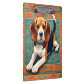リアルスタイリッシュな3Dビーグルカラフルドッグ縁ど クリップボード (右)