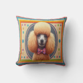 リアルスタイリッシュキュートなプードルカラフルド縁どグ クッション (正面)