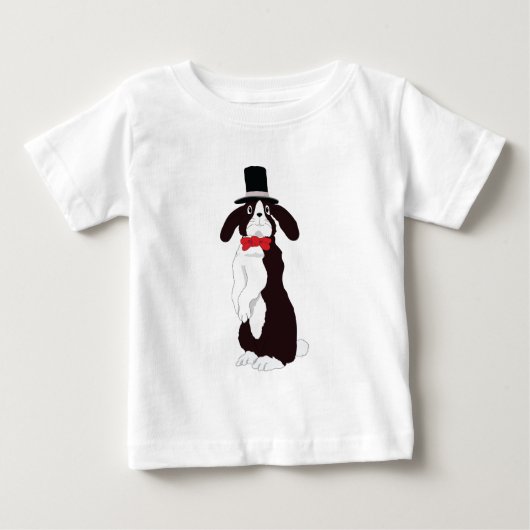 リアルタキシードウサギ ベビーTシャツ (正面)