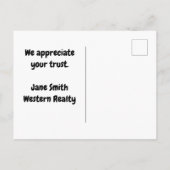 リアルティプロモーションウェルカムホームヴィンテージハウス ポストカード (裏面)