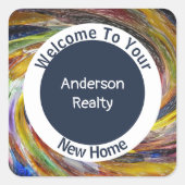 リアルティプロモーションブライトタイ – 染料スワール実在エテート スクエアシール (正面)