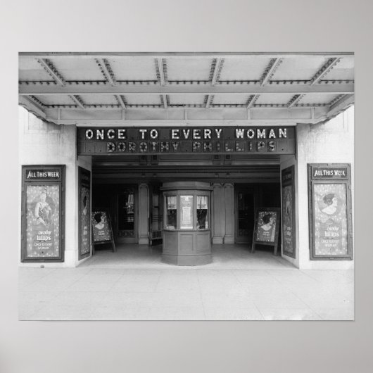 リアルト映画館、1920年。ヴィンテージ写真 ポスター (正面)