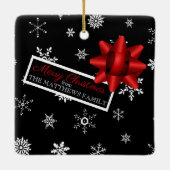 リアルパーソナライズされた模擬クリスマスプレゼント セラミックオーナメント (裏面)