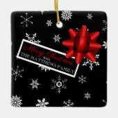リアルパーソナライズされた模擬クリスマスプレゼント セラミックオーナメント (正面)