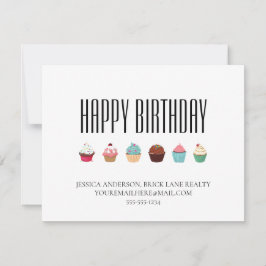 リアルビジネスカップケーキハッピーバースデー カード