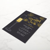 リアルフォイル花火＆シャンパン新年パーティー 箔招待状 (回転した状態)