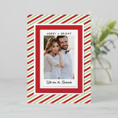 リアルフォイル カスタム テキスト クリスマス ホリデー フォト カード (立ち正面)