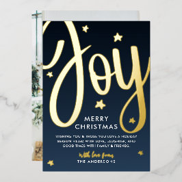 ※リアルフォイル※ ゴールド ジョイ クリスマス フォト 箔シーズンカード