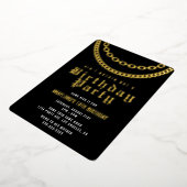 リアルホイルのヒップホップ誕生日招待状 箔招待状 (回転した状態)