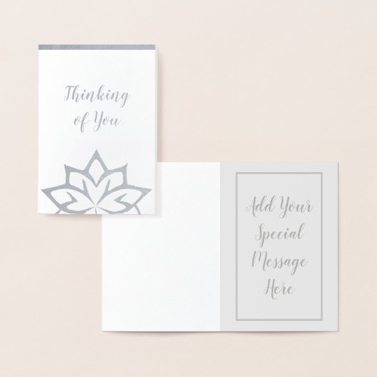 リアルホイルの想いやり カスタム シルバー グリーティングカード 箔カード (ディスプレー)