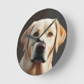 リアル威厳のあるラブラドールレトリエバー油彩画 ラウンド壁時計 (傾斜)