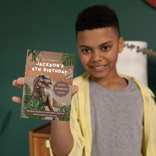 リアル恐竜誕生日招待状 招待状
