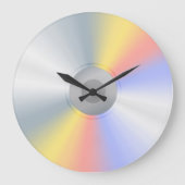 リアル空白のな光沢のあるCD音楽愛好家 ラージ壁時計 (正面)