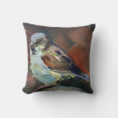 リアル絵画なスパロー クッション (正面)