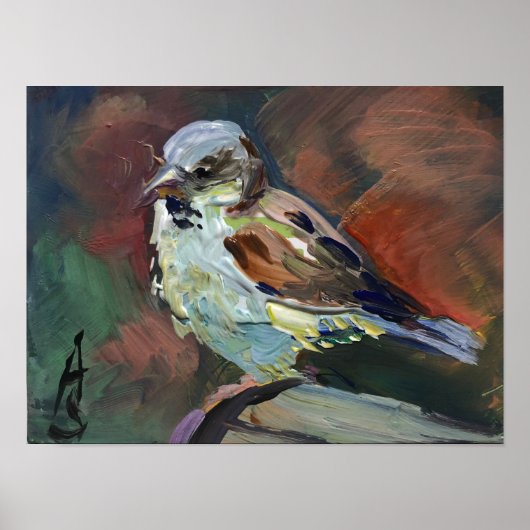 リアル絵画なスパロー ポスター (正面)