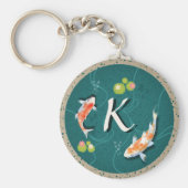 リアル緑日本のコイ魚池 キーホルダー (正面)