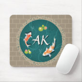 リアル緑日本のコイ魚池 マウスパッド (マウス)