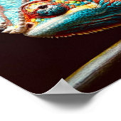 リアル鮮やかリザードパンサーカメレオン ポスター (角)