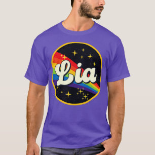 リアレインボーインスペースヴィンテージスタイル Tシャツ