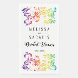 リアンボウ色スクロール葉レズビアンブライダルシャワー