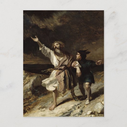 リア王と嵐の中の愚か者 ポストカード (正面)