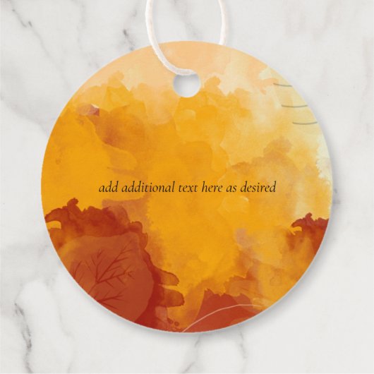 リア・ジー　予算重視のウェディング　水彩画　夕焼け　紅葉 フェイバータグ (裏面)