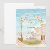 リア・G ビーチ コースタル デスティネーション セーブ デート 招待状 (正面/裏面)