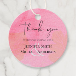 リア・G　予算ウェディング　ピンク　桃の花　水彩　抽象 フェイバータグ