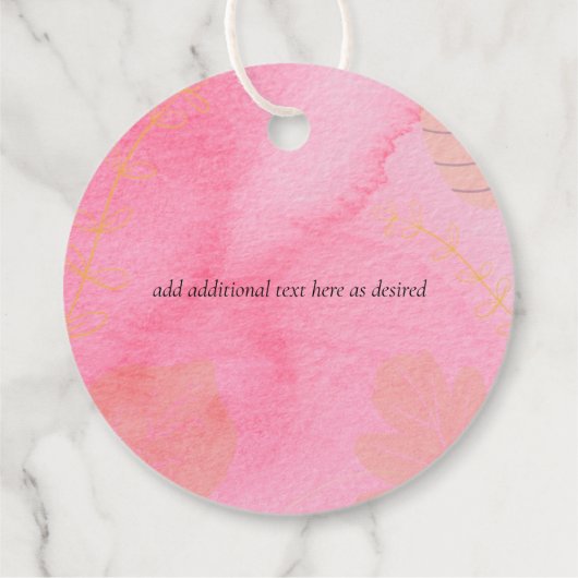 リア・G　予算ウェディング　ピンク　桃の花　水彩　抽象 フェイバータグ (裏面)