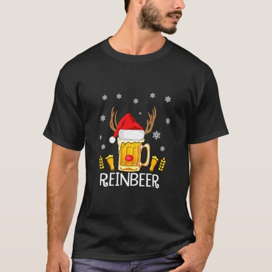 リインビールサンタクロースReindeerビクラシックールTシャツ Tシャツ (正面)