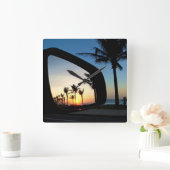 リオの日没 スクエア壁時計 (ホーム)