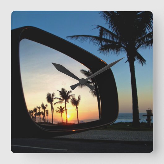 リオの日没 スクエア壁時計 (正面)