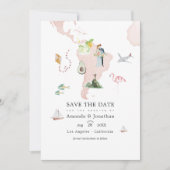 リオの目的地ウェディングフォト 水彩画マップ セーブザデート (正面)