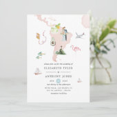 リオの目的地ウェディング 水彩画マップ 招待状 (スタンド正面)