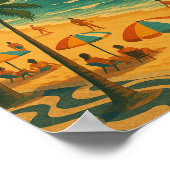 リオカラフルデジャネイロブラジルコパカバーナビーチ ポスター (角)