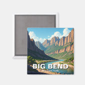 リオグランデインビッグベンド国立公園トラベル マグネット (正面/裏面)