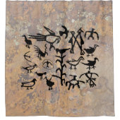 リオグランデバードペトログリフ シャワーカーテン (正面)