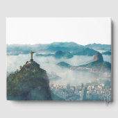 リオデジャネイロのスカイライン 水彩 結婚式のゲストブック ゲストブック (裏面)