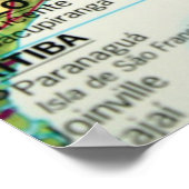 リオデジャネイロの地図 ポスター (角)