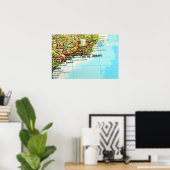 リオデジャネイロの地図 ポスター (ホームオフィス)