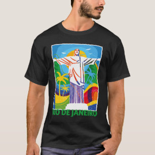 リオデジャネイロクリストレッドアントールブラジルのスカイラインシル Tシャツ