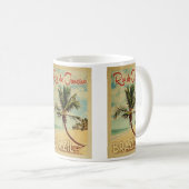 リオデジャネイロパームツリーヴィンテージトラベル コーヒーマグカップ (正面右)